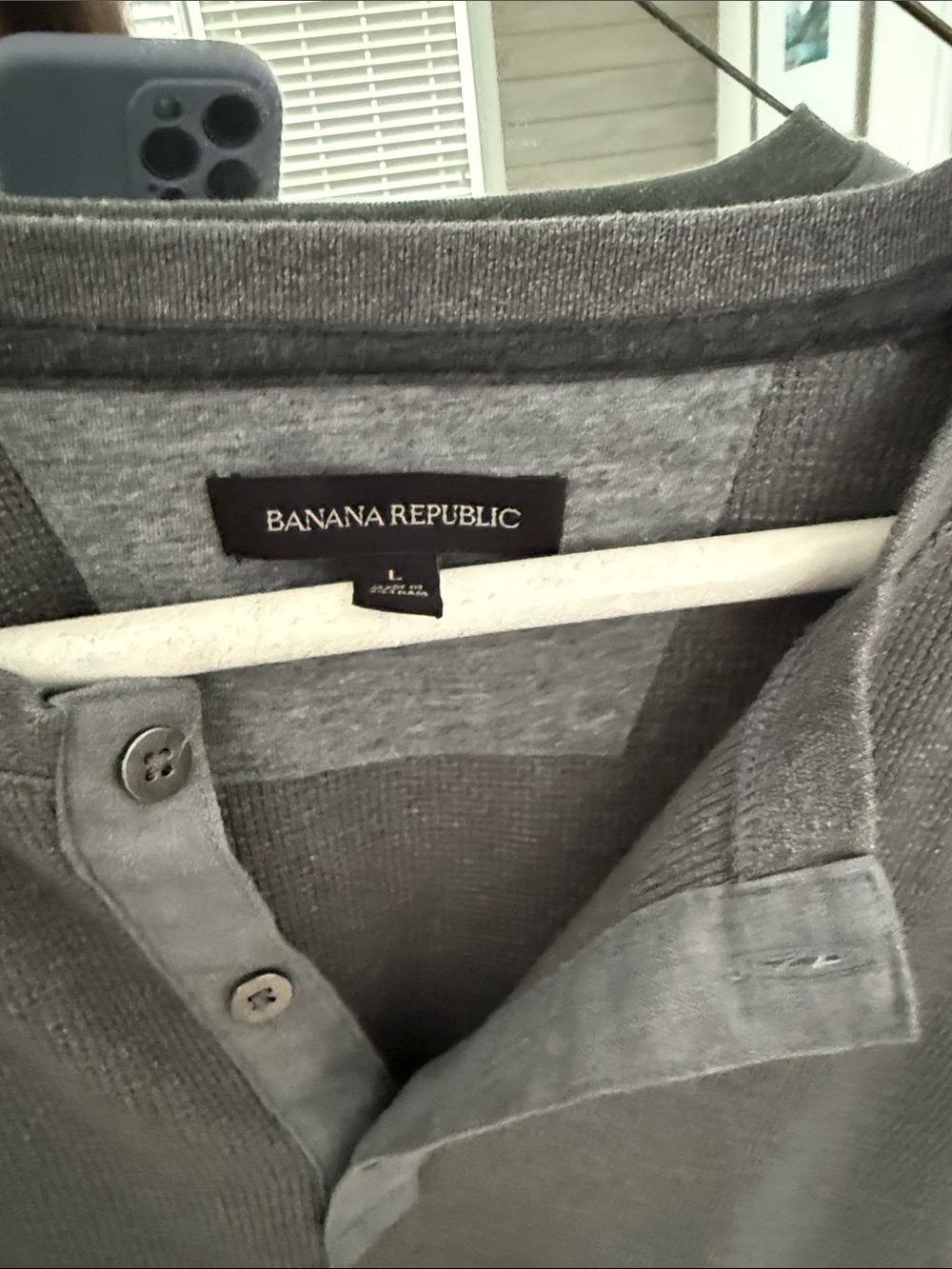 Banana Republic Men's Gray Henley Polo